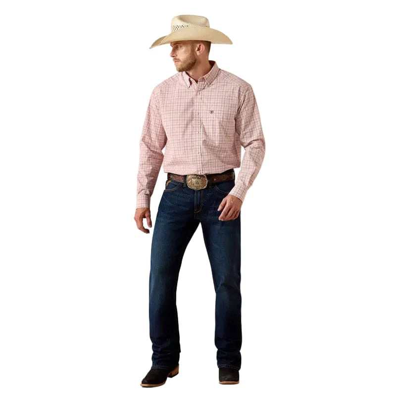 Ariat Men's Peach Plaid Pro Series Theoden Classic Western Shirt 10071584 - Image 3