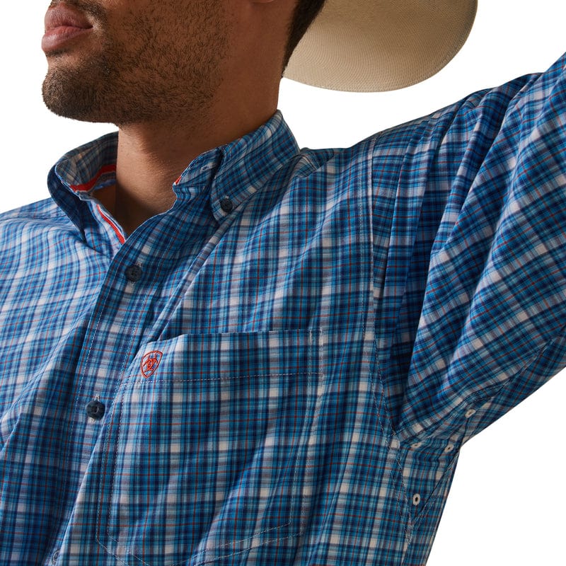 Ariat Men's Pro Series Leyton Light Blue Classic Fit Long Sleeve Button Down Shirt 10043693 - Image 2
