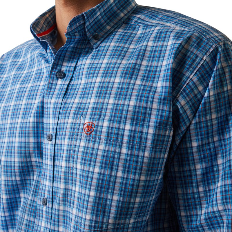 Ariat Men's Pro Series Leyton Light Blue Classic Fit Long Sleeve Button Down Shirt 10043693 - Image 4