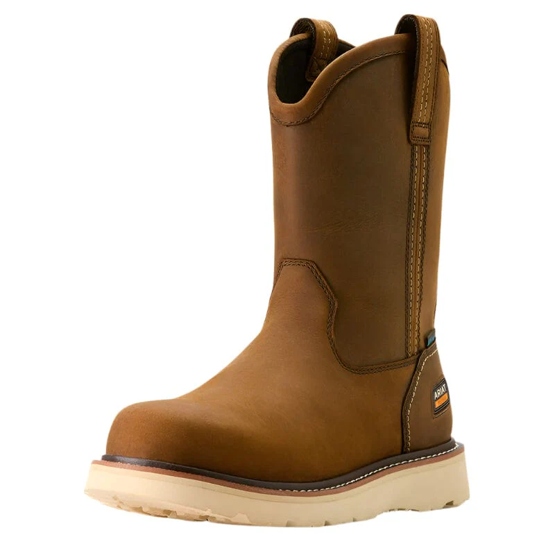 Ariat Men's Rebar Wedge Pull-On Distressed Brown Waterproof Work Boot 10053612 - Image 2