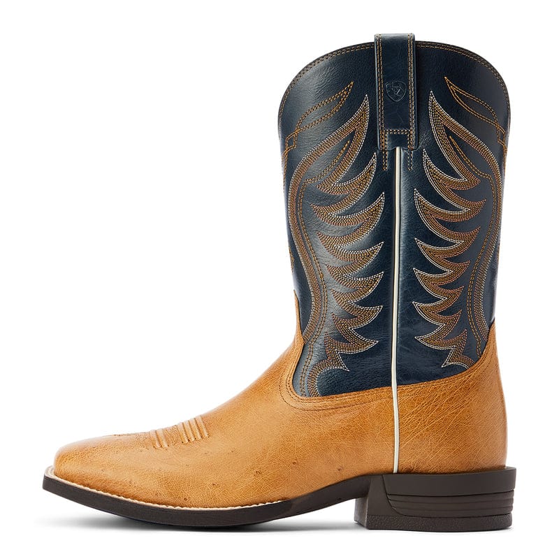 Ariat Men's Reckoning Antique Saddle SQ Ostrich Square Toe Exotic Western Boots 10042472 - Image 3