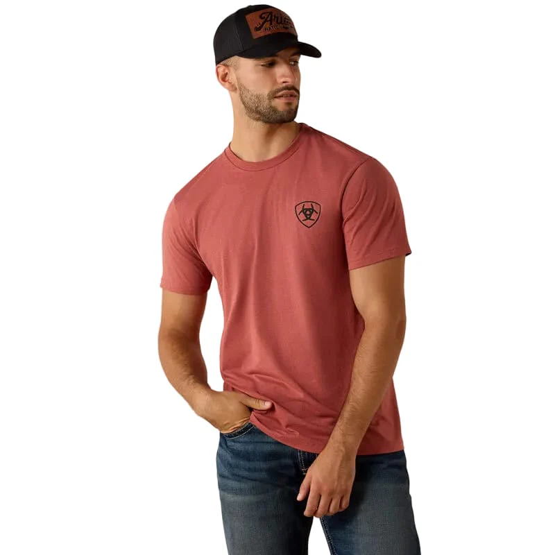 Ariat Men's Red Clay Heather Banner Badge T-Shirt 10073957