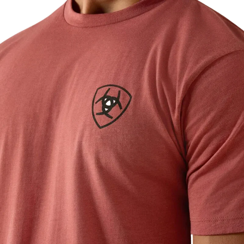 Ariat Men's Red Clay Heather Banner Badge T-Shirt 10073957 - Image 4