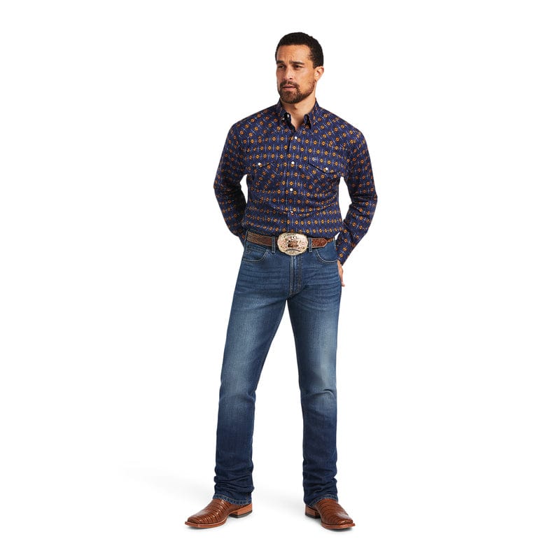Ariat Men's Relentless Steeled Peacoat Stretch Classic Fit Snap Long Sleeve Shirt 10040709 - Image 4
