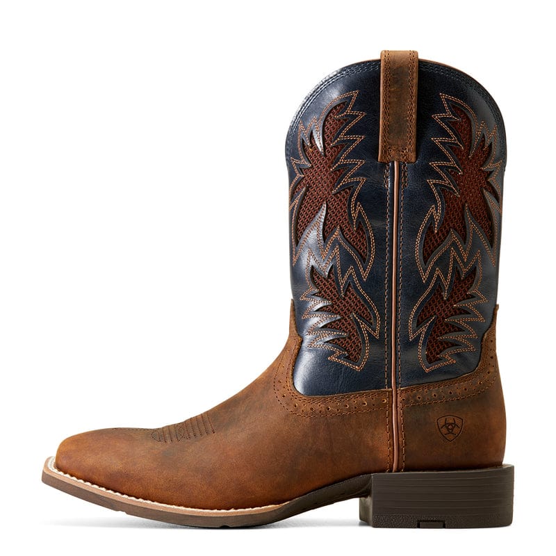 Ariat Men's Sport Cool VentTEK Bar Top Brown Square Toe Western Boots 10035928 - Image 3