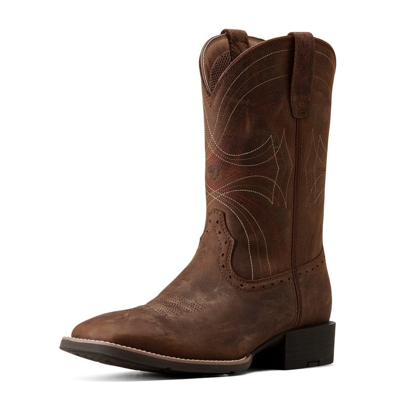Ariat Men's Distressed Brown Sport Wide Square Toe Western Boots 10010963 - Image 3