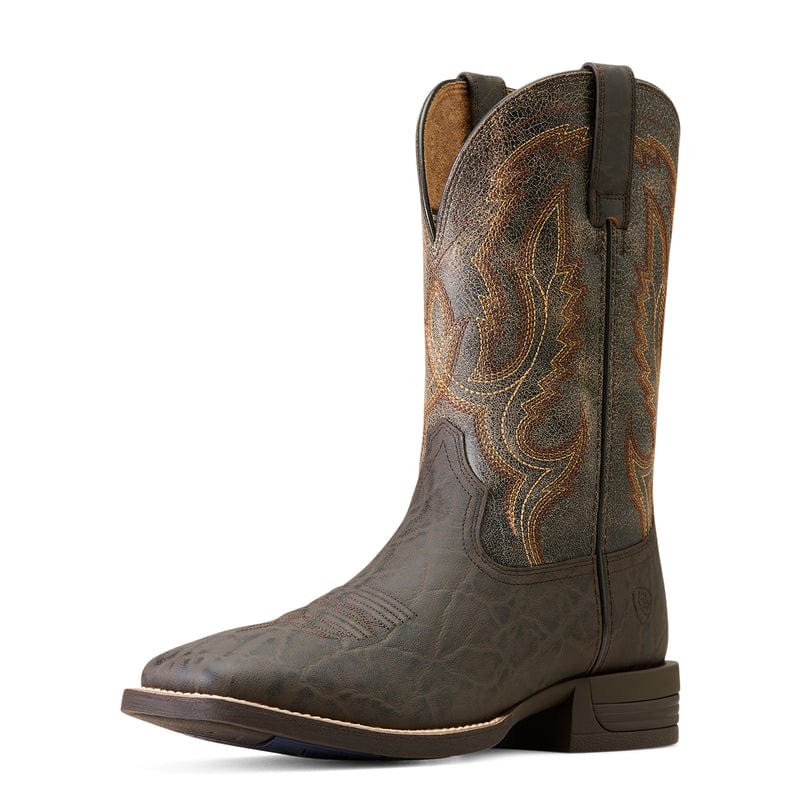 Ariat Men's Steadfast Chocolate Elephant Print-Crinkled Grey Western Boots 10046977 - Image 3