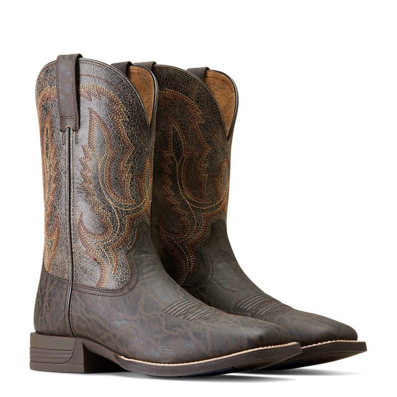 Ariat Men's Steadfast Chocolate Elephant Print-Crinkled Grey Western Boots 10046977 - Image 5