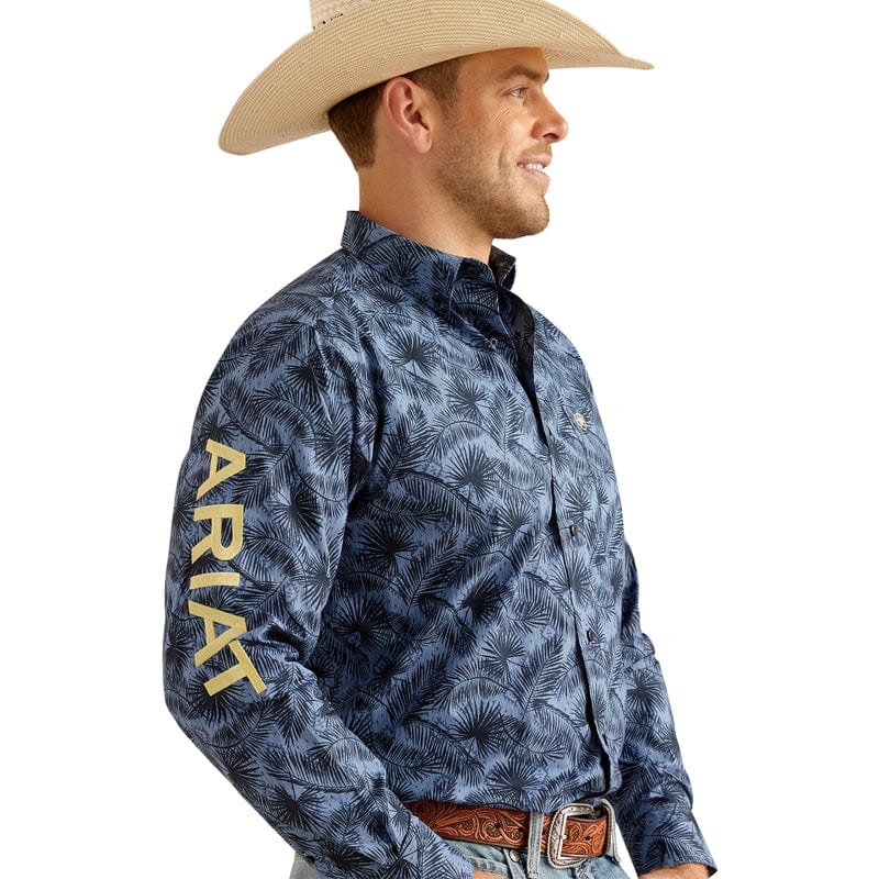 Ariat Men's Team Garett Blue Long Sleeve Button Down Classic Fit Shirt 10048393 - Image 2