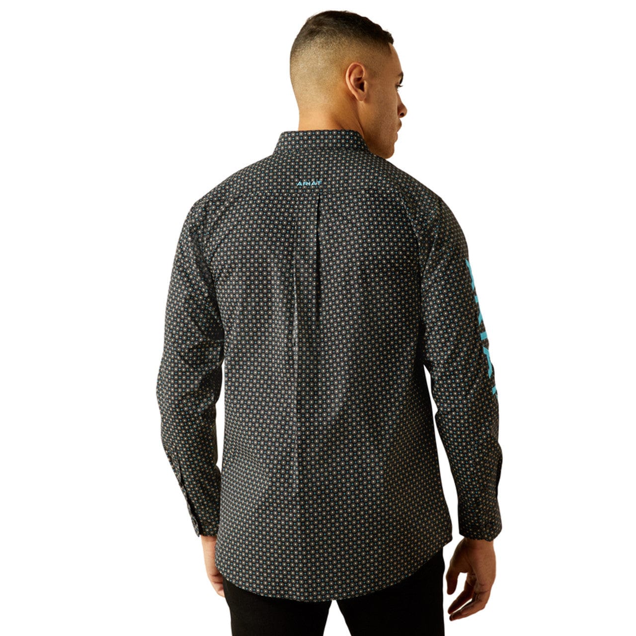 Ariat Men's Team Logo Abel Black Print Button Down Western Shirt 10058738 - Image 2