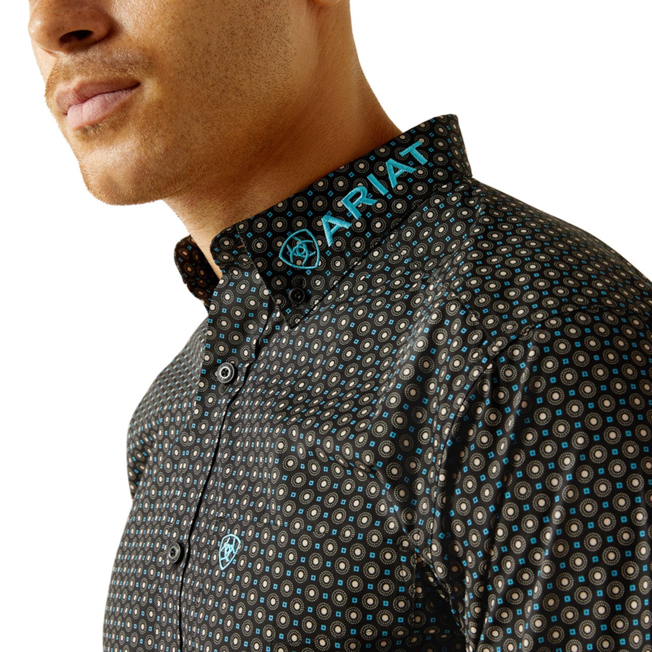 Ariat Men's Team Logo Abel Black Print Button Down Western Shirt 10058738 - Image 5