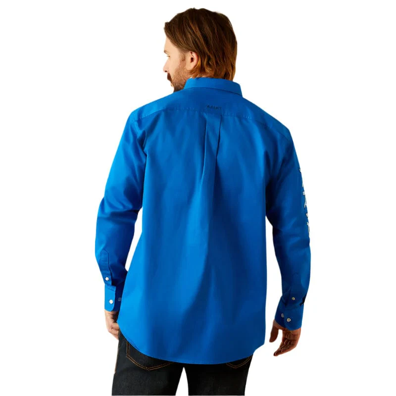Ariat Men's Team Logo Blue Twill Classic Fit Shirt 10055237 - Image 2