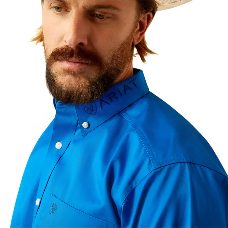 Ariat Men's Team Logo Blue Twill Classic Fit Shirt 10055237 - Image 4