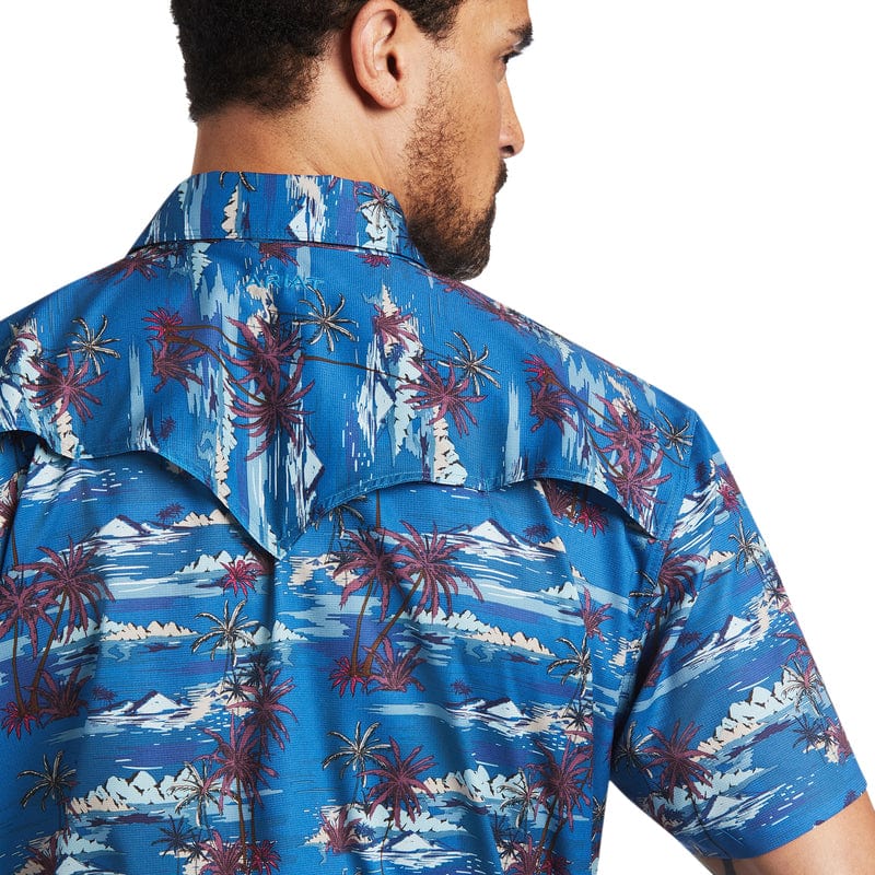 Ariat Men's VentTek Island Print Western Fitted Short Sleeve Shirt 10040455 - Image 2