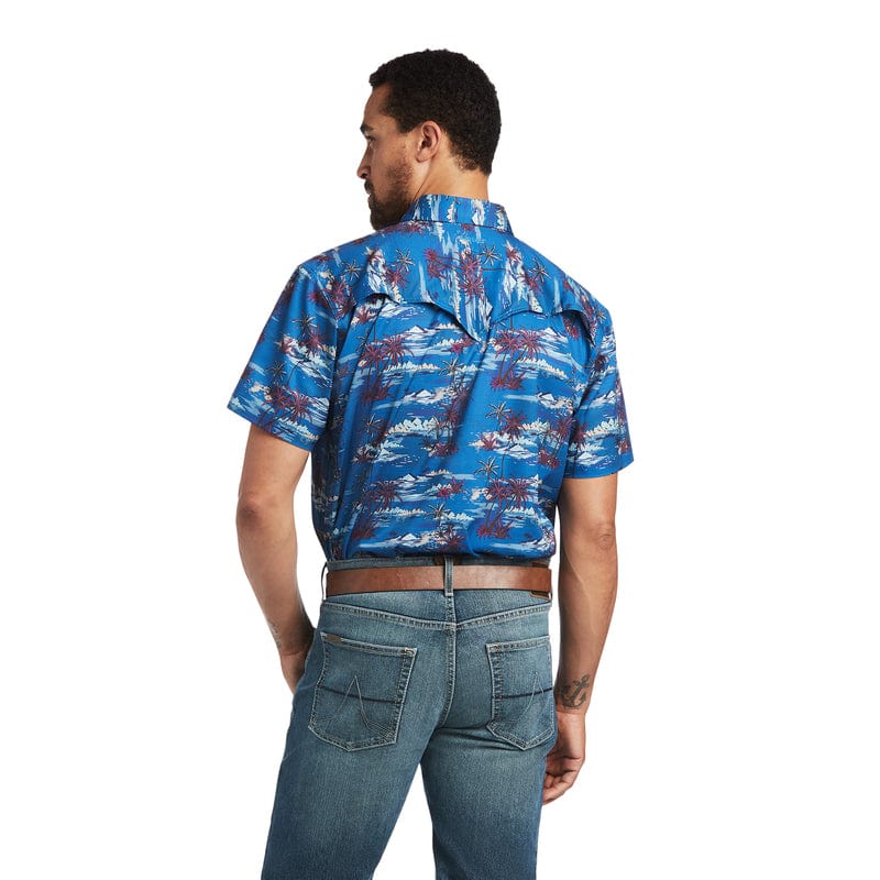 Ariat Men's VentTek Island Print Western Fitted Short Sleeve Shirt 10040455 - Image 5