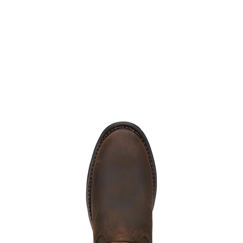 Ariat Men's Oily Distressed Brown WorkHog Waterproof Composite Toe Work Boots 10001200 - Image 4