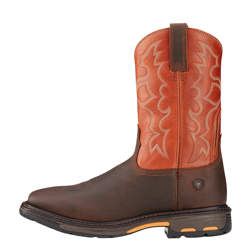 Ariat Men's WorkHog Wide Square Toe Dark Earth/Brick Work Boots 10005888 - Image 3
