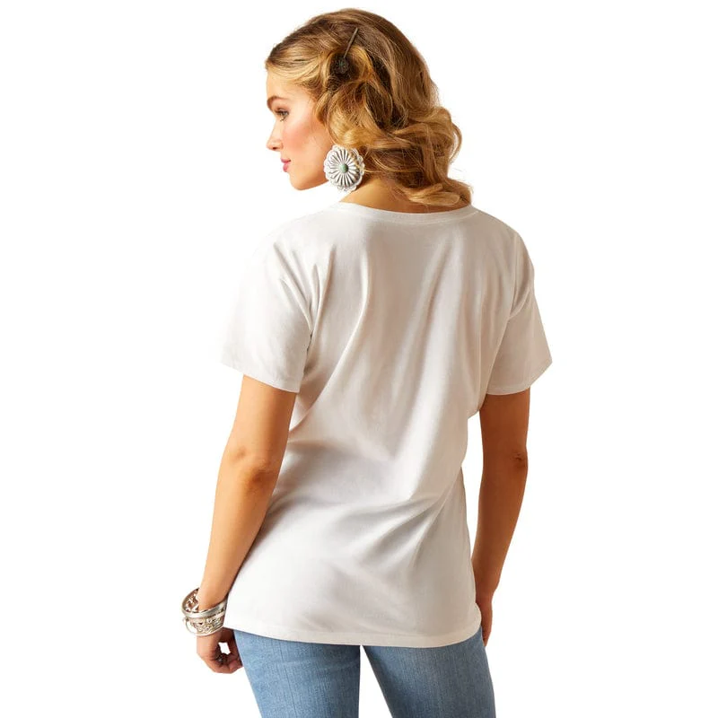 Ariat Women's American Cowboy White Short Sleeve Graphic T-Shirt 10051439 - Image 3