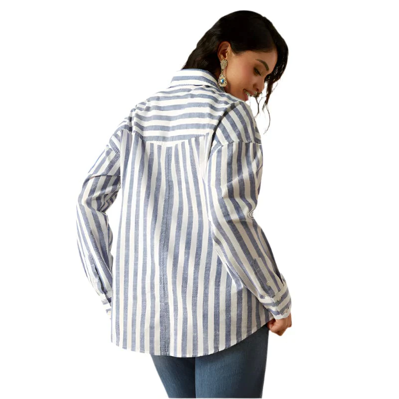 Ariat Women's Baggy Coastal Stripe Button Up Shirt 10054541 - Image 2