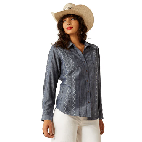 Ariat Women's Billie Jean Chambray Button Down Western Shirt 10055215