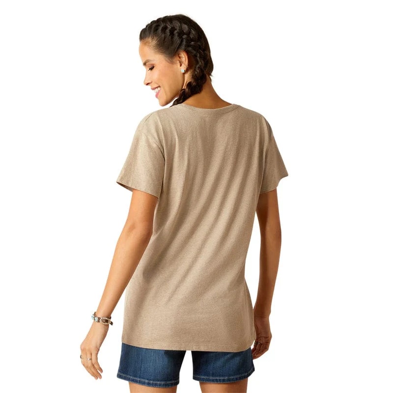 Ariat Women's Cow Cover Oatmeal Heather Graphic T-Shirt 10051765 - Image 3
