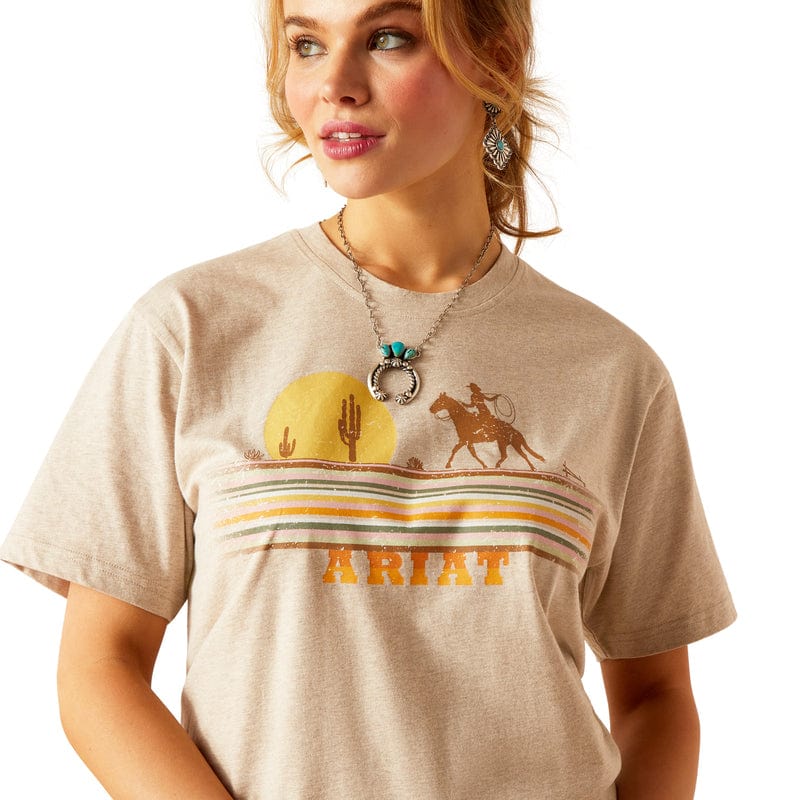 Ariat Women's Cowgirl Desert Oatmeal Heather Graphic T-Shirt 10048680 - Image 2