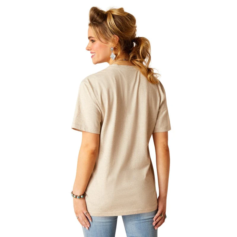 Ariat Women's Cowgirl Desert Oatmeal Heather Graphic T-Shirt 10048680 - Image 3