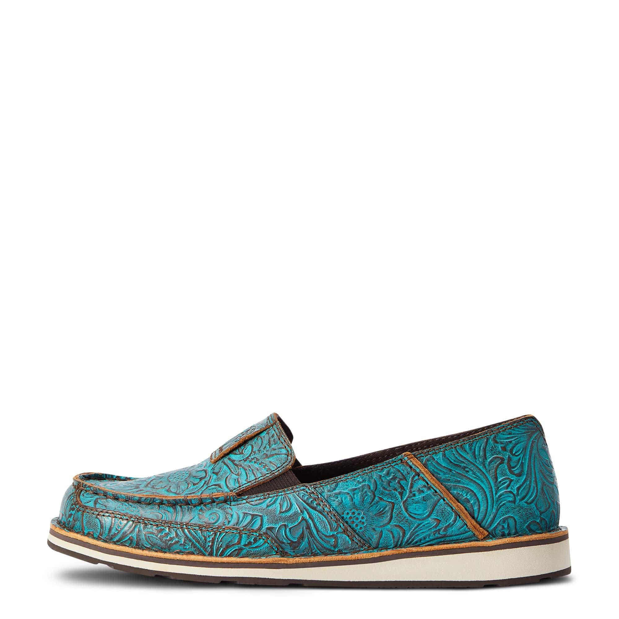 Ariat Women's Cruiser Brushed Turquoise Floral Embossed Shoes 10042526 - Image 4