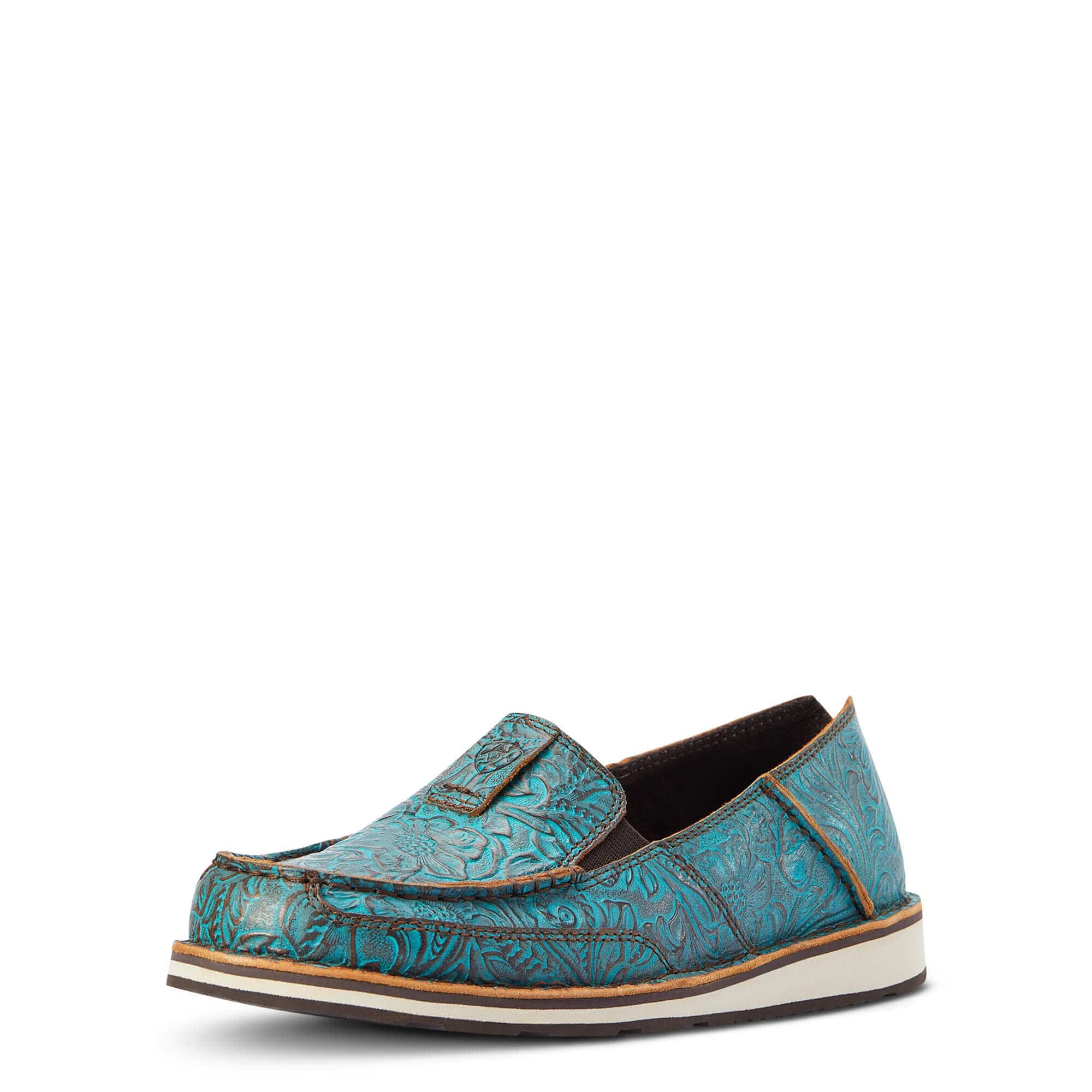 Ariat Women's Cruiser Brushed Turquoise Floral Embossed Shoes 10042526 - Image 5