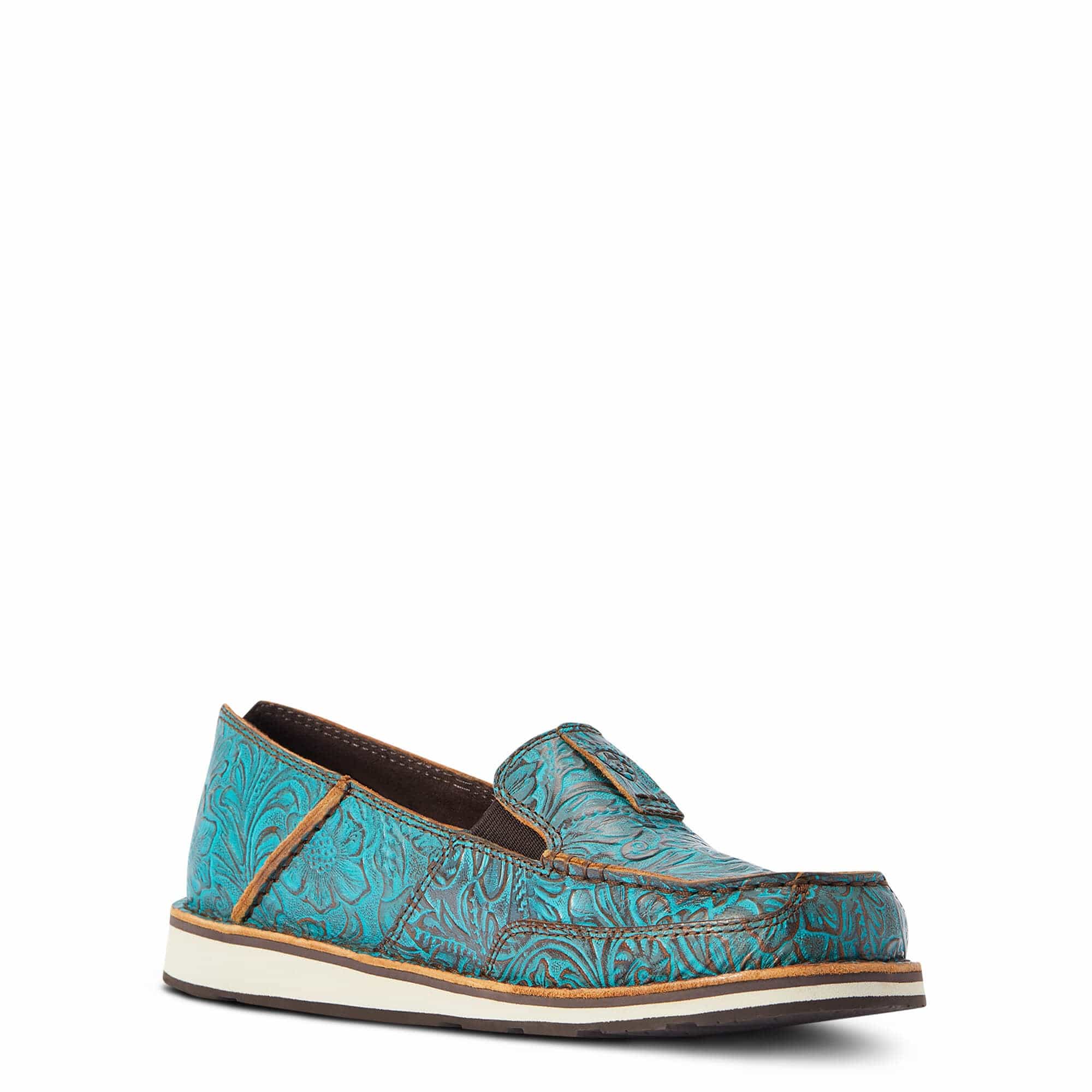 Ariat Women's Cruiser Brushed Turquoise Floral Embossed Shoes 10042526 - Image 8