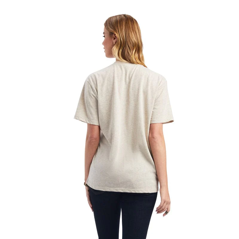 Ariat Women's Freedom Spirit Oatmeal Heather Short Sleeve Tee 10041310 - Image 3