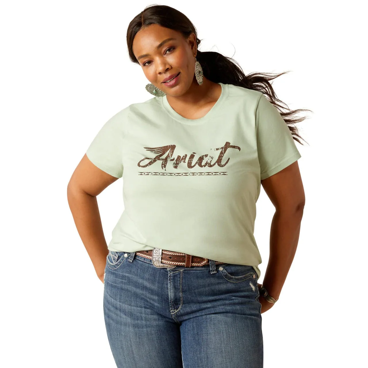 Ariat Women's Frosty Green Classic Fit Short Sleeve T-Shirt 10045093 - Image 3