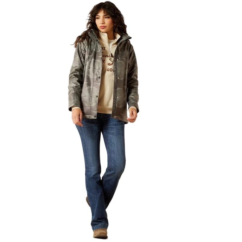 Ariat Women's Grey Dune Drizzle Rain Coat 10062807 - Image 3