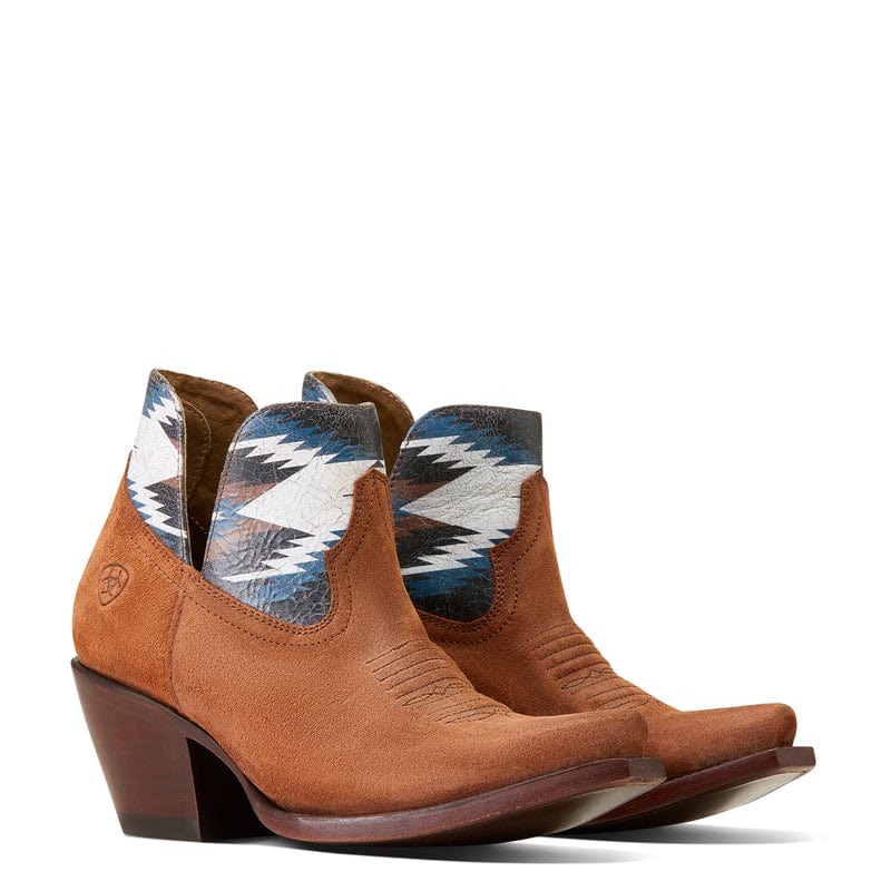Ariat Women's Hazel Chimayo Terracotta Roughout Snip Toe Booties 10046970 - Image 7