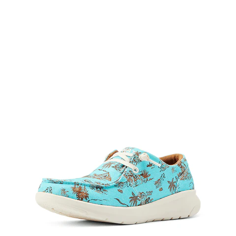 Ariat Women's Hilo Western Aloha Turquoise Paniolo Stretch Lace Shoes 10044520 - Image 2