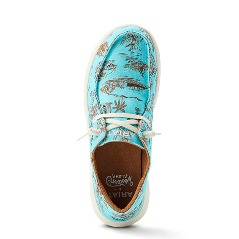Ariat Women's Hilo Western Aloha Turquoise Paniolo Stretch Lace Shoes 10044520 - Image 3
