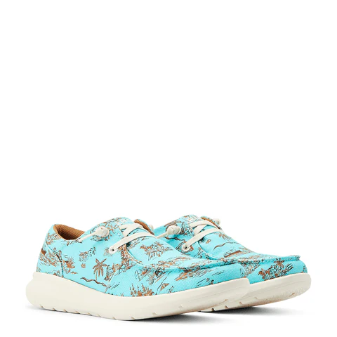 Ariat Women's Hilo Western Aloha Turquoise Paniolo Stretch Lace Shoes 10044520 - Image 5