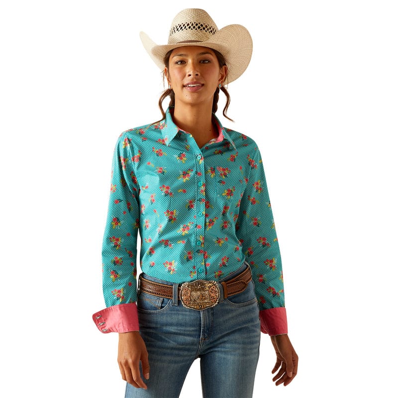 Ariat Women's Kirby Esmerelda Print Wrinkle Resist Long Sleeve Stretch Shirt 10048883