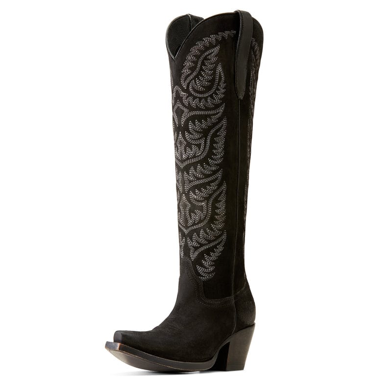 Ariat Women's Laramie Distressed Black Suede StretchFit Snip Toe Western Boot 10046988 - Image 2