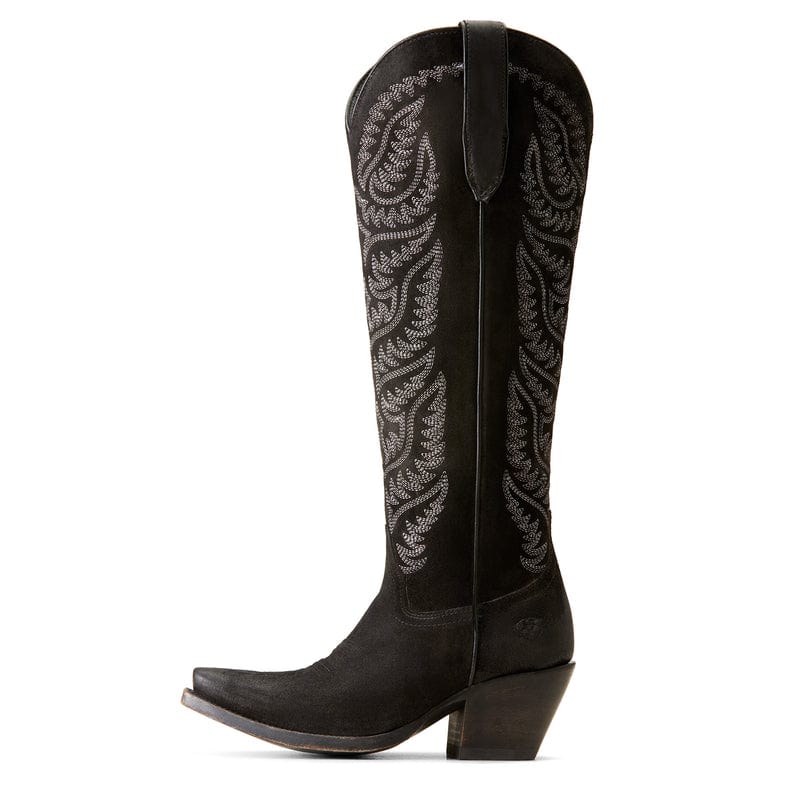 Ariat Women's Laramie Distressed Black Suede StretchFit Snip Toe Western Boot 10046988 - Image 3