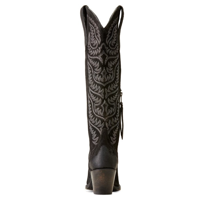 Ariat Women's Laramie Distressed Black Suede StretchFit Snip Toe Western Boot 10046988 - Image 5