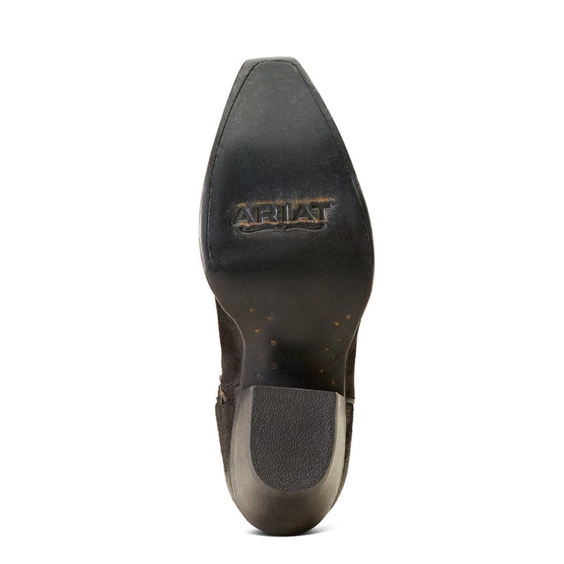 Ariat Women's Laramie Distressed Black Suede StretchFit Snip Toe Western Boot 10046988 - Image 7