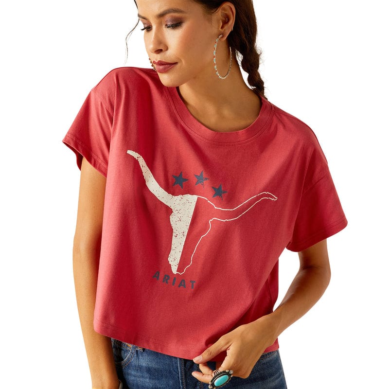 Ariat Women's Lone Star Garnet Rose Graphic T-Shirt 10051299 - Image 2