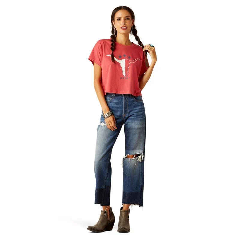 Ariat Women's Lone Star Garnet Rose Graphic T-Shirt 10051299 - Image 4