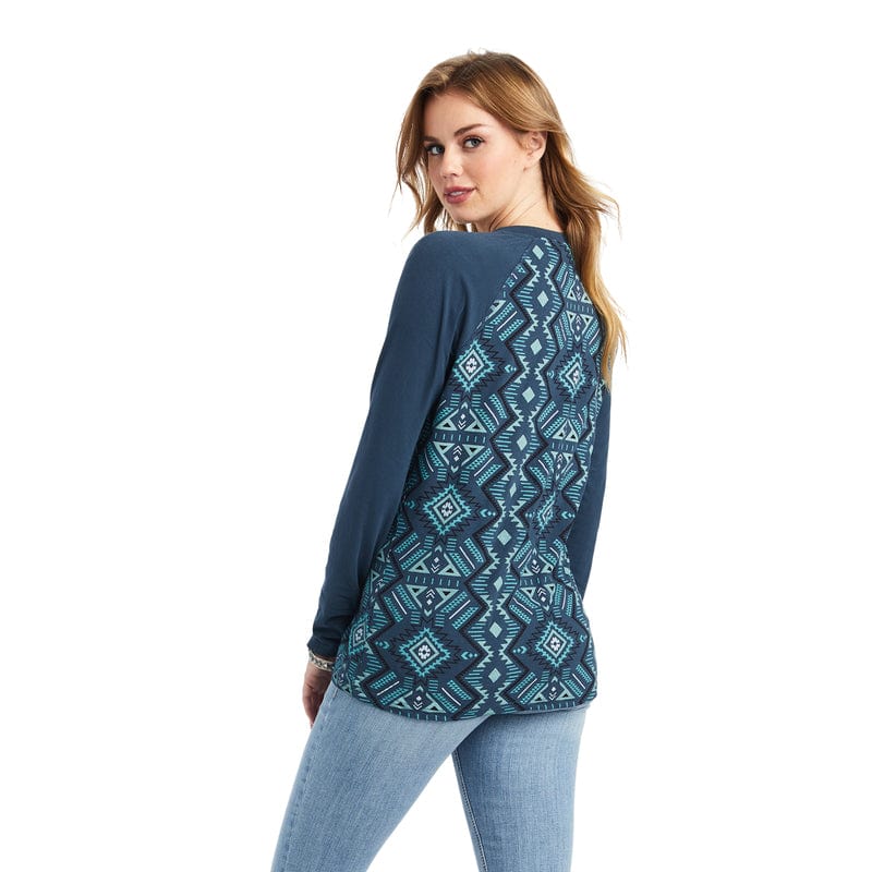 Ariat Women's Maze Midnight Navy Long Sleeve Shirt 10042300 - Image 2
