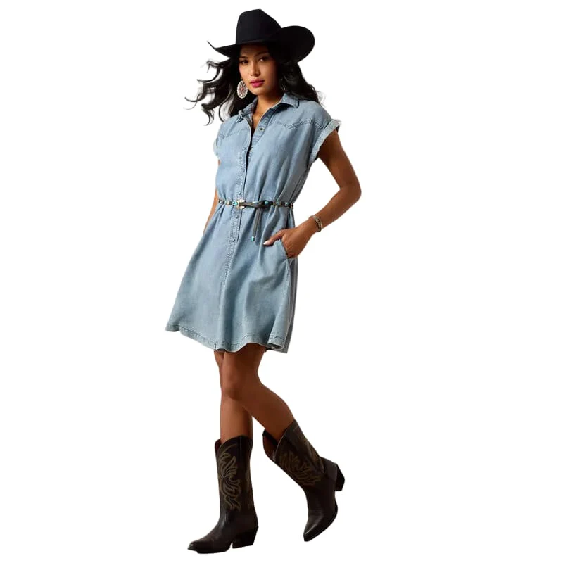 Ariat Women's Medium Blue Denim Hampton Dress 10073513 - Image 3