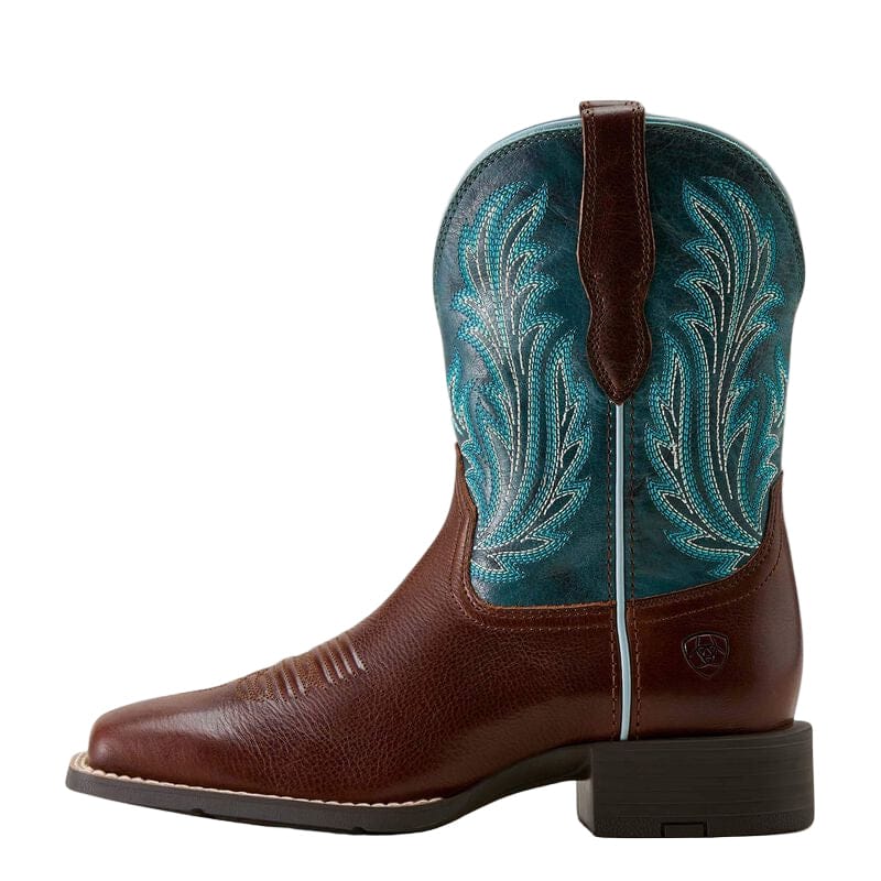 Ariat Women's Oiled Teak and Loyal Blue Round Up Western Boot 10064073 - Image 4