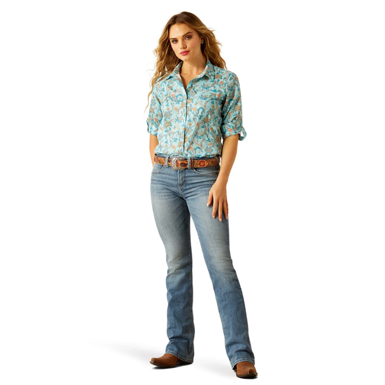 Ariat Women's Paisley Floral Ventek Button Down Shirt 10058801 - Image 3