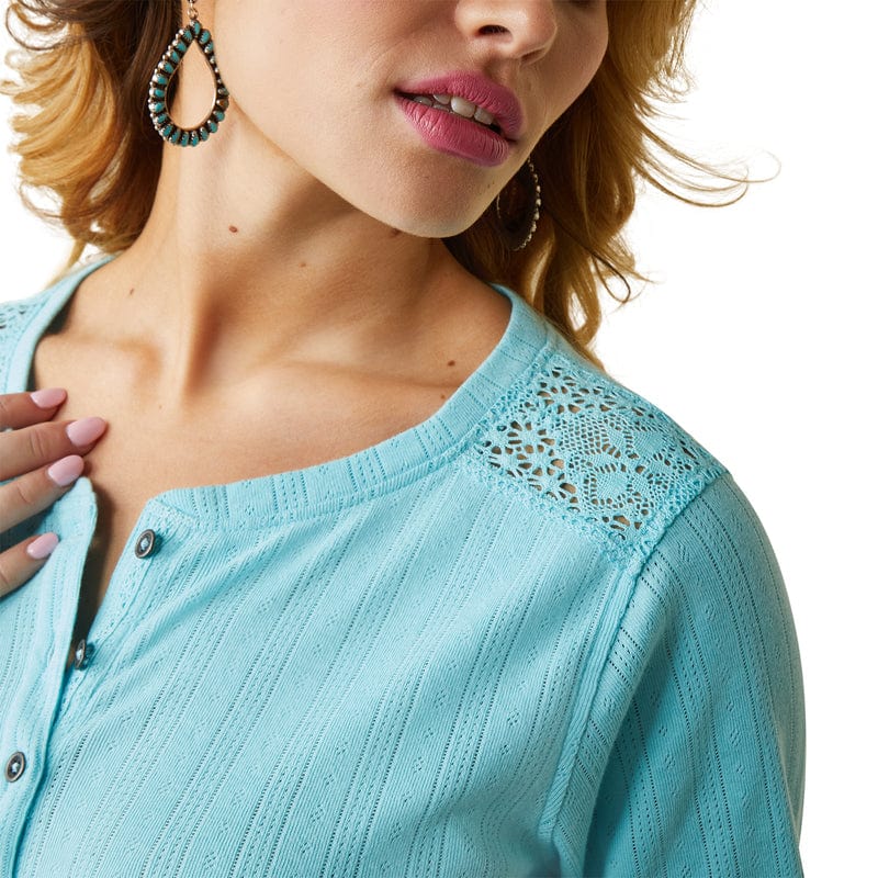 Ariat Women's Pointelle Gulf Stream Long Sleeve Henley Top 10043414 - Image 2