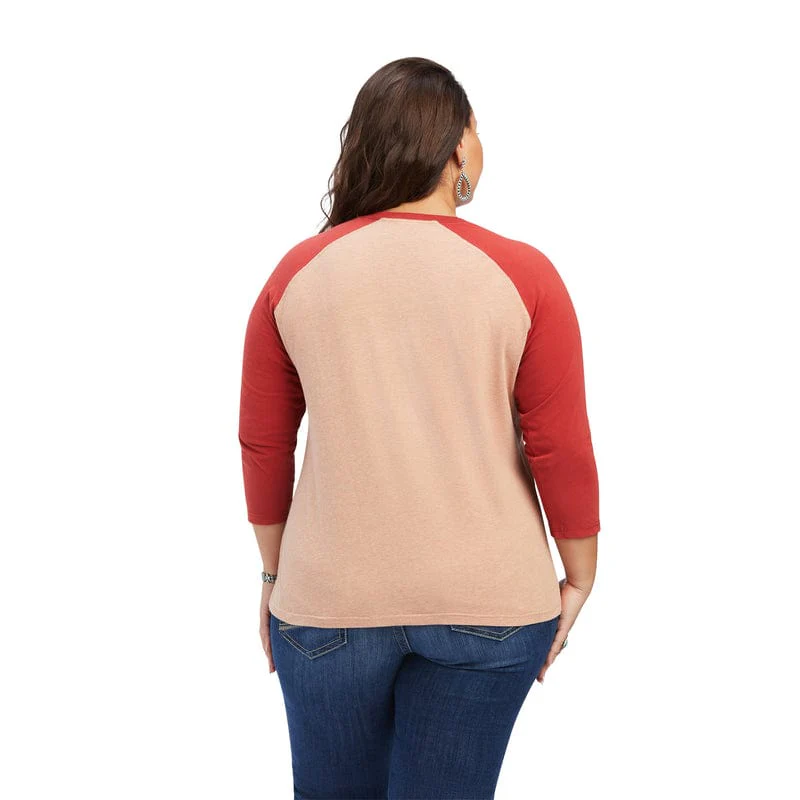 Ariat Women's REAL Arrow Palm Heather Classic Fit Long Sleeve Shirt 10041296 - Image 4